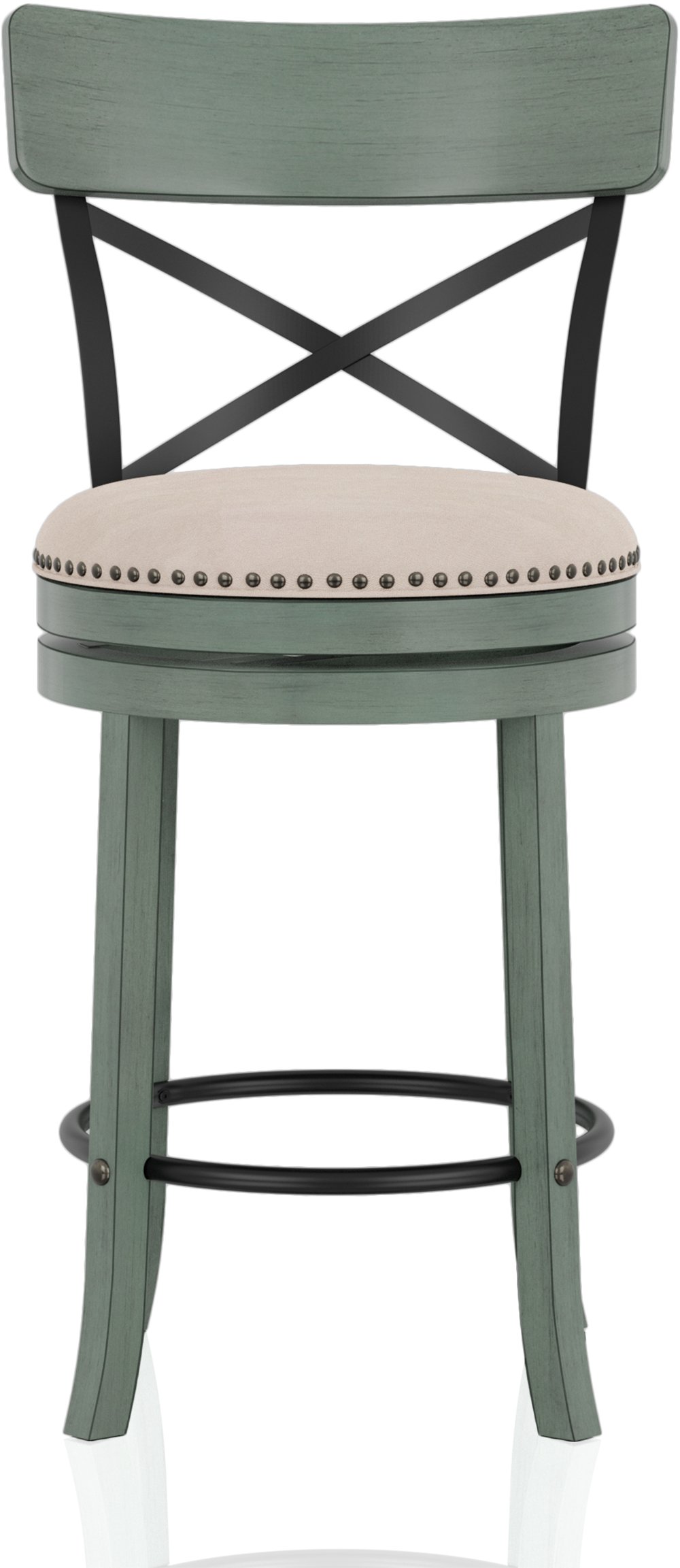 Shae Antique Green Counter Height Swivel Stool, Set of 2