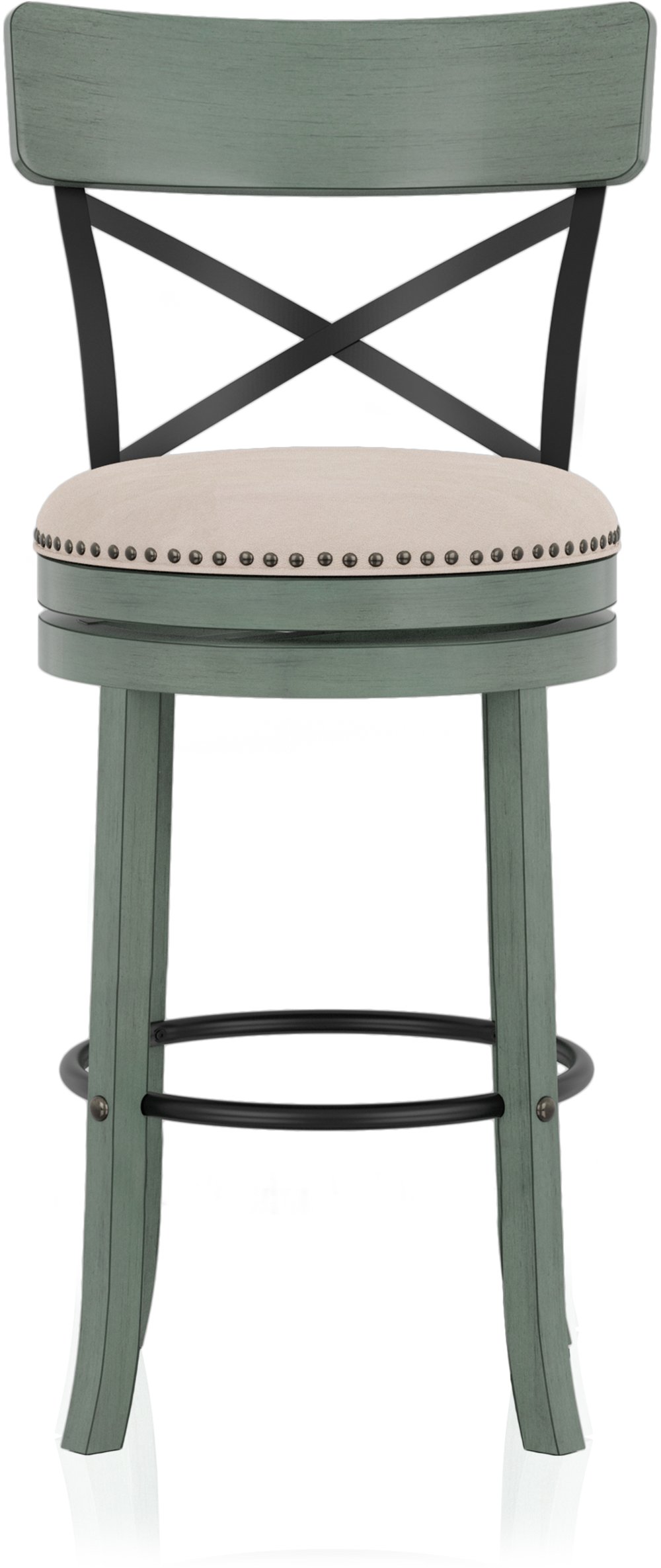 Shae Antique Green Swivel Bar Stool, Set of 2