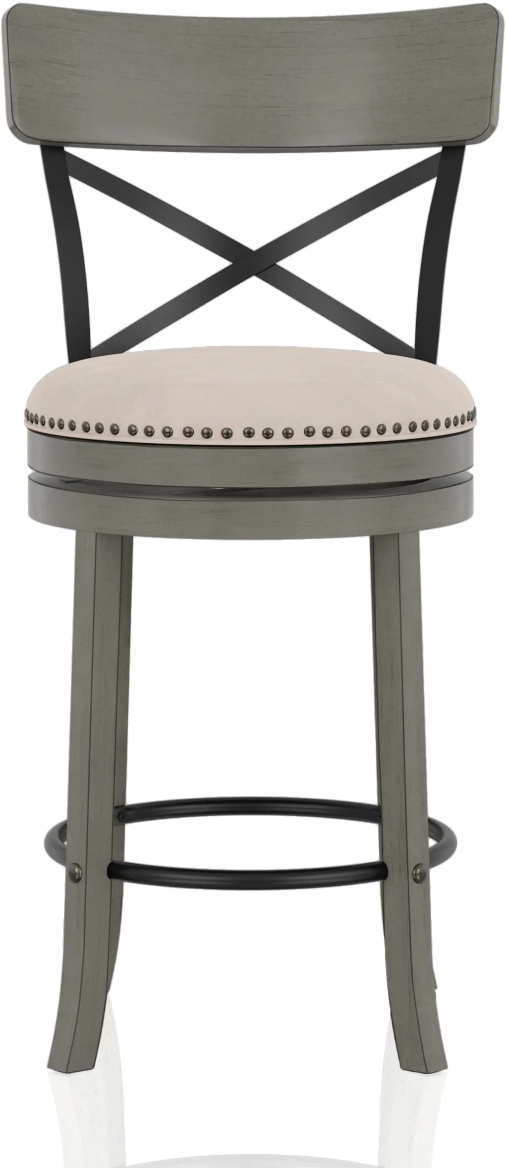 IDF-BR1855LG-24 Shae Oak Gray Counter Height Swivel Stool, Set of 2-1