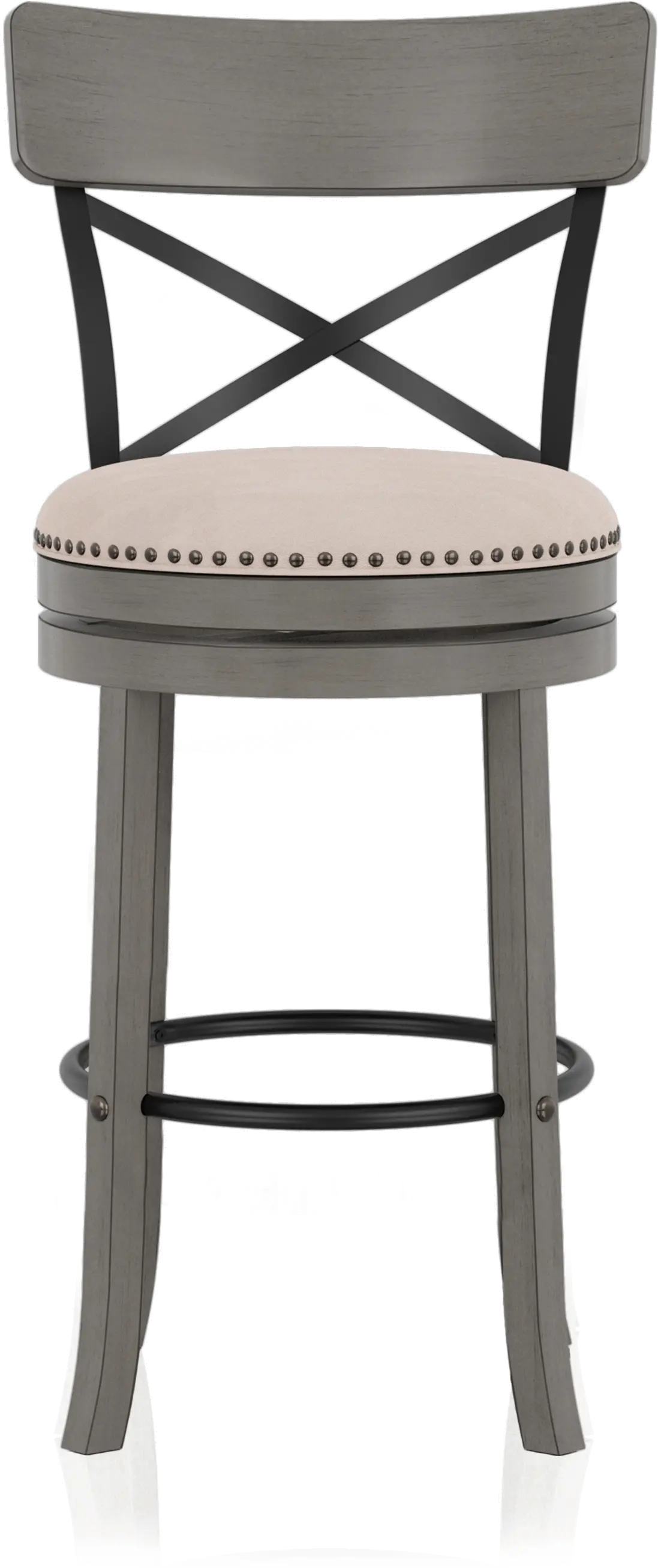 Shae Oak Gray Swivel Bar Stool, Set of 2 | RC Willey