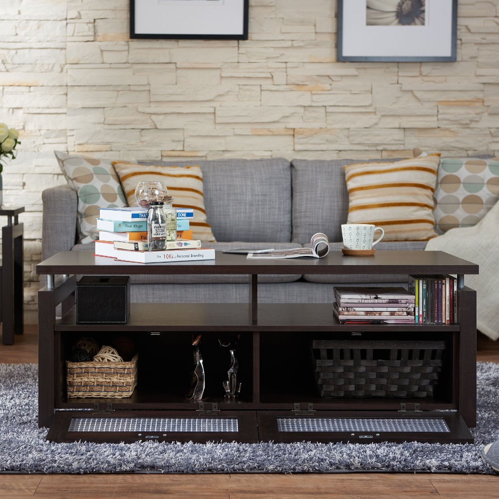 Tayler Espresso Brown Storage Coffee Table