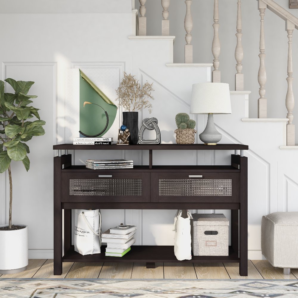 Tayler Espresso Brown Console Table