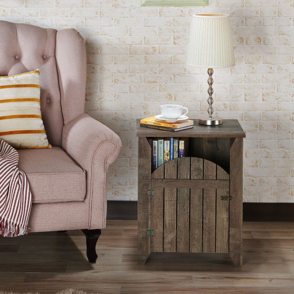 Dennis Reclaimed Oak Storage End Table