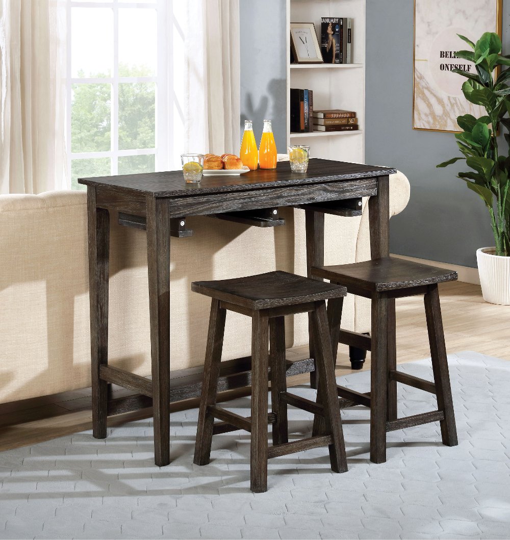 112899447 Elda Dark Gray 3 Piece Counter Height Dining Set sku 112899447