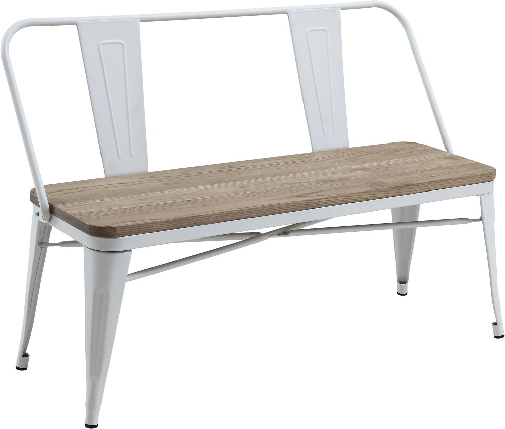 112899463 Mayfield White Metal Dining Bench sku 112899463