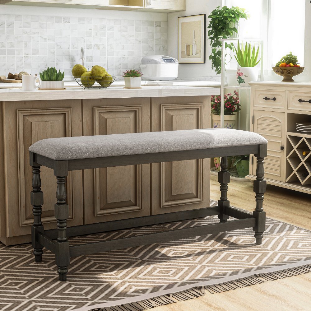 112899470 Weighton Dark Gray Counter Height Dining Bench sku 112899470