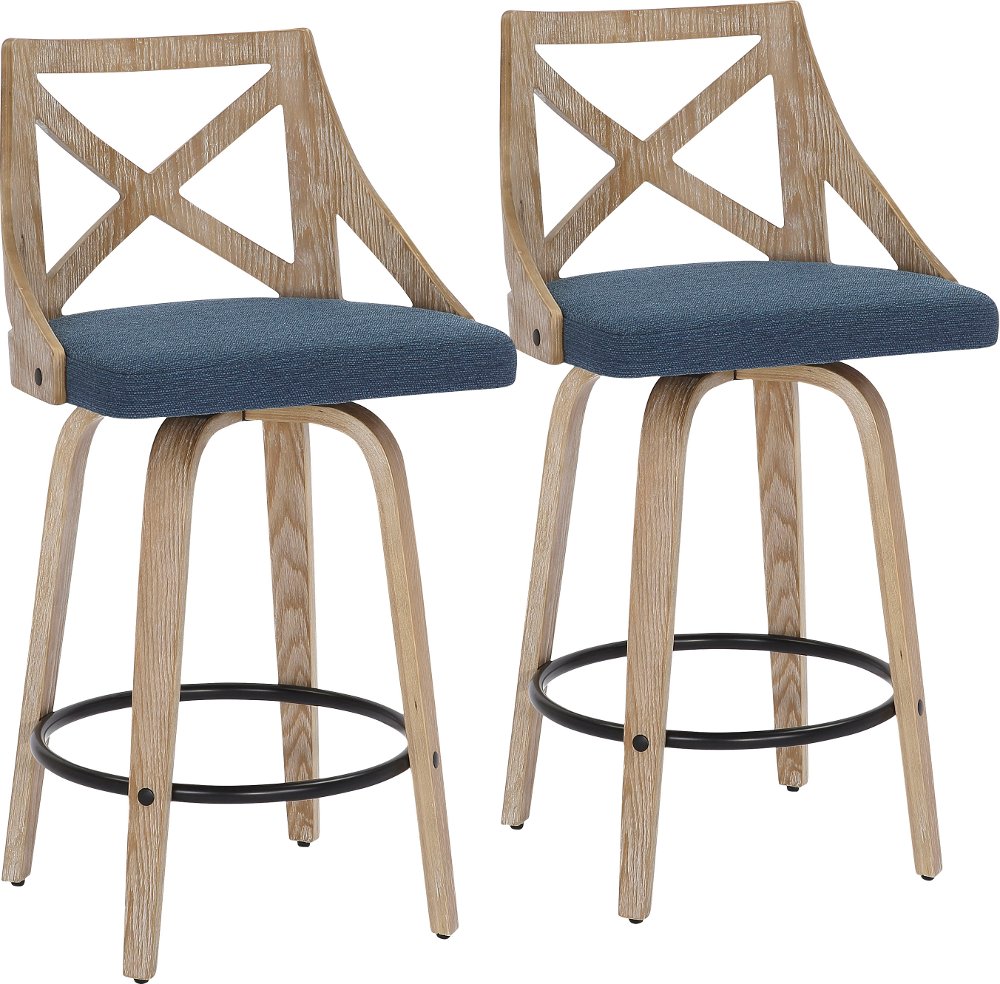 112902103 Charlotte Blue & White-Washed Wood Counter Stool,  sku 112902103