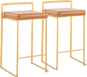 Fuji Black and Beige Counter Height Stool, Set of 2 | RC Willey