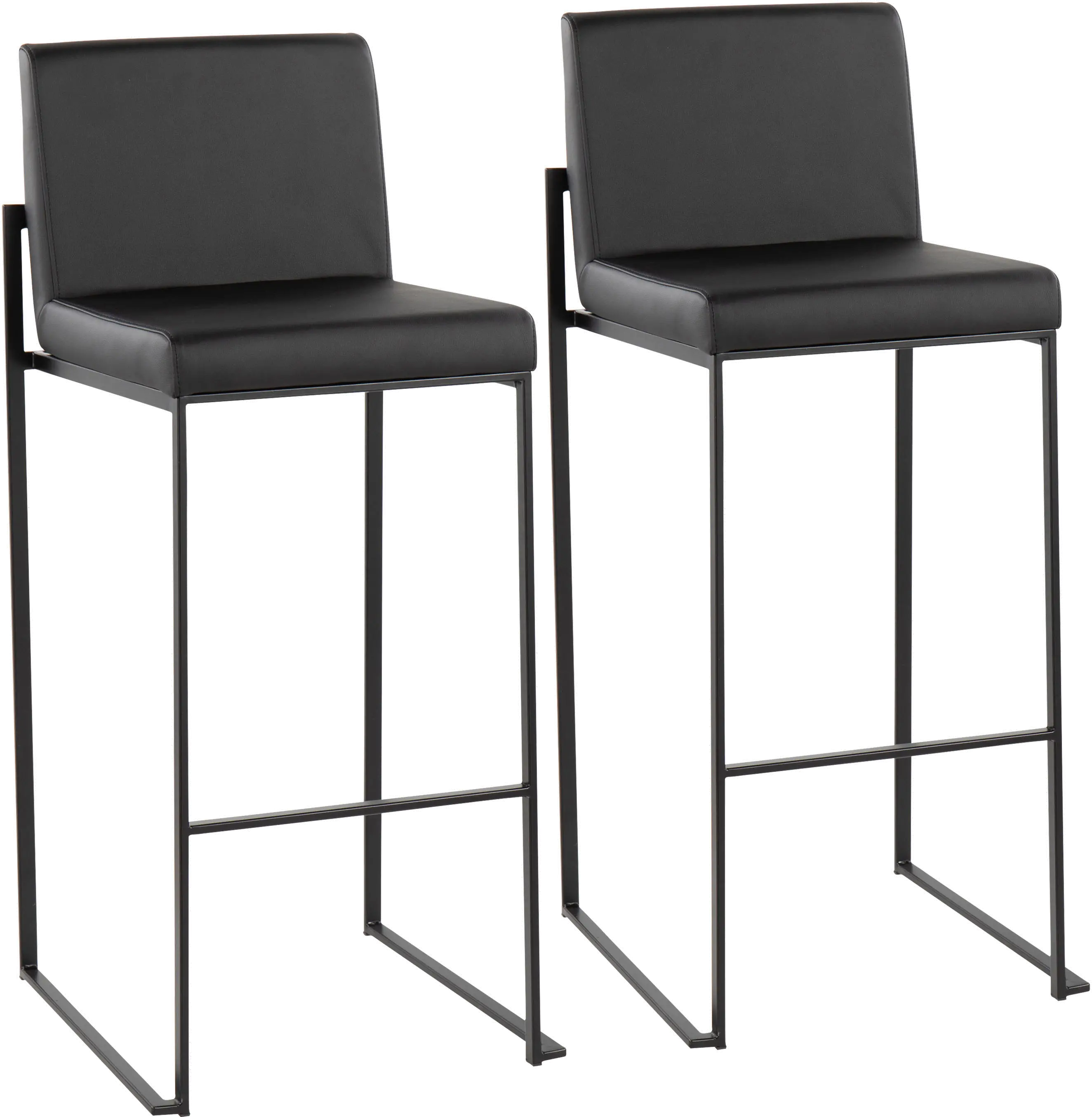 B30-FUJIHBBKBK2 Fuji Black Bar Stool, Set of 2 sku B30-FUJIHBBKBK2