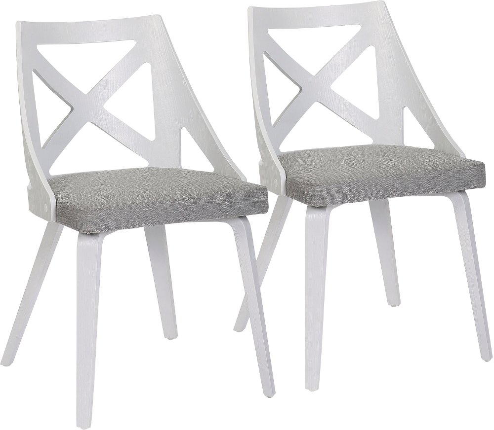 112902898 Charlotte White & Light Gray Dining Chairs, Set of sku 112902898