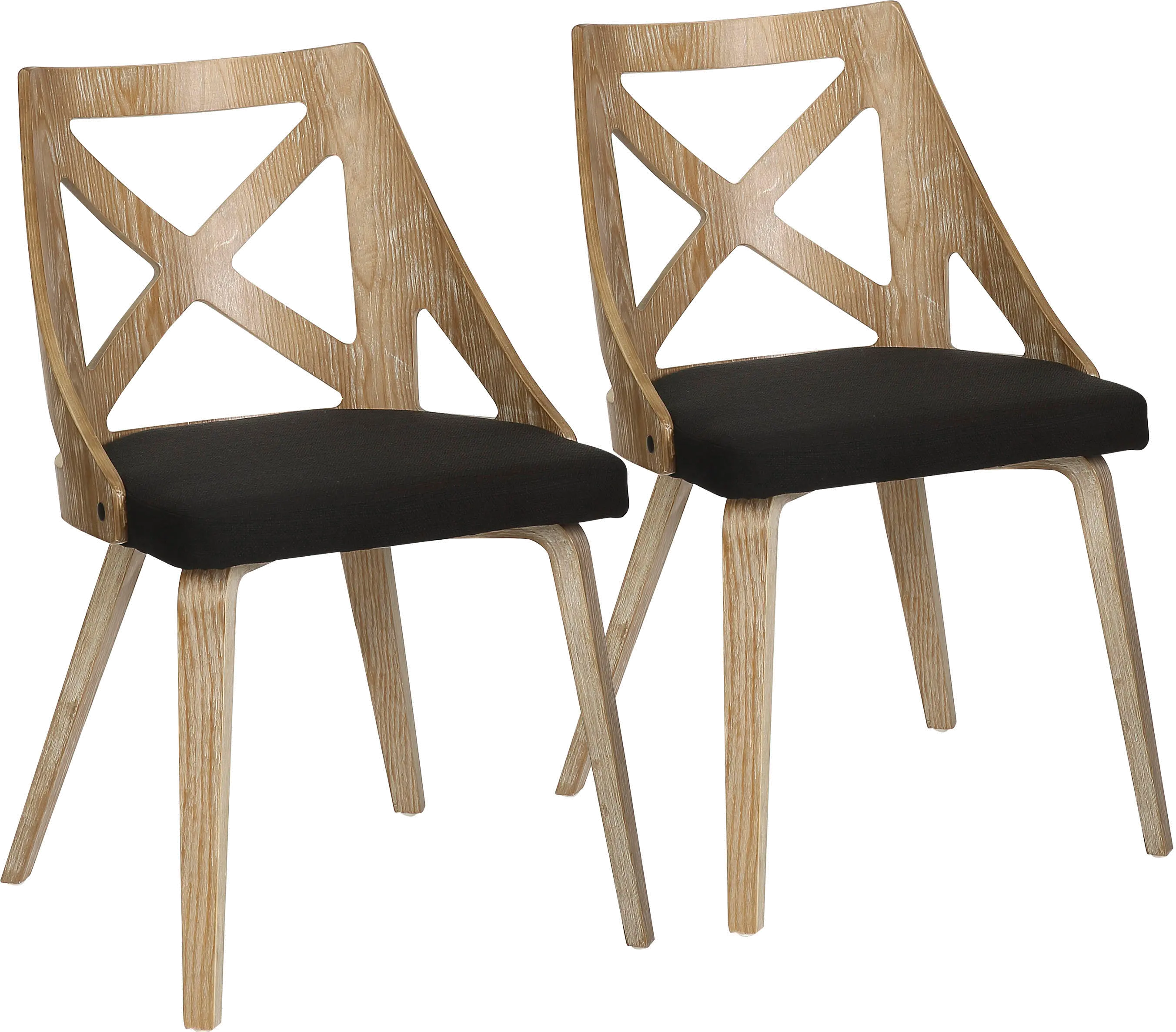 Charlotte Light Brown & Charcoal Dining Chairs, Set of 2