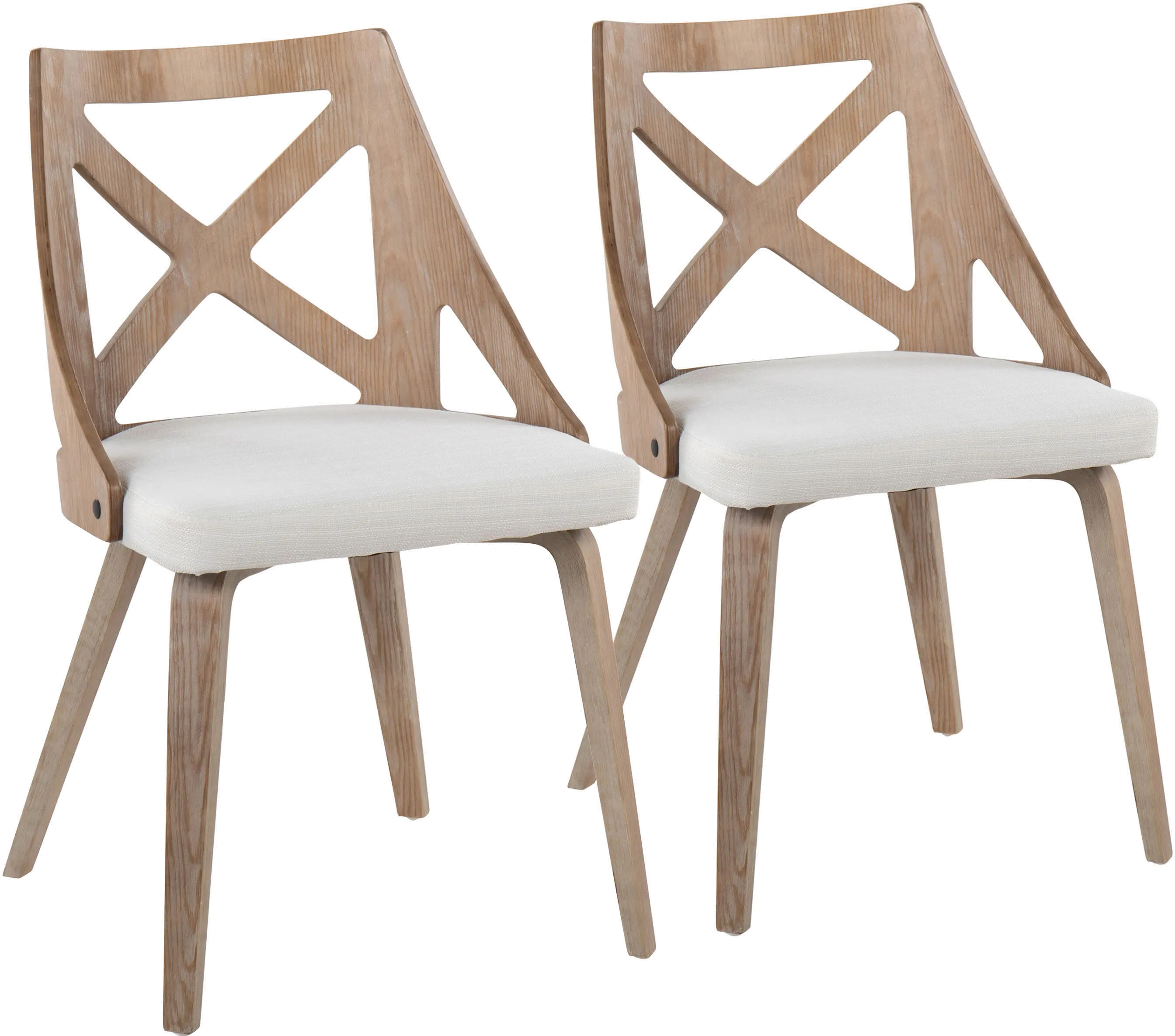 Charlotte Light Brown & Cream Dining Chairs, Set of 2