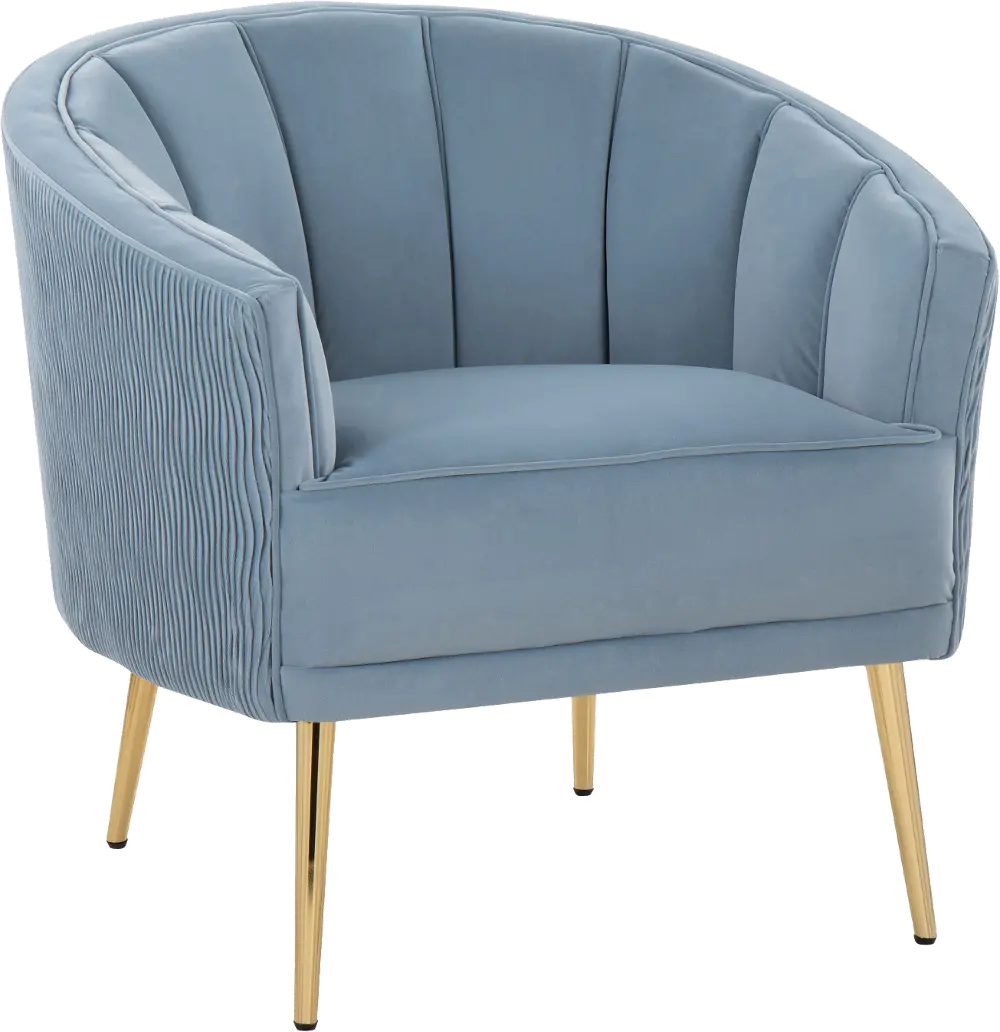 CHR-TANIAPLTWV AUVLBU Tania Light Blue Pleated Waves Glam Accent Chair-1