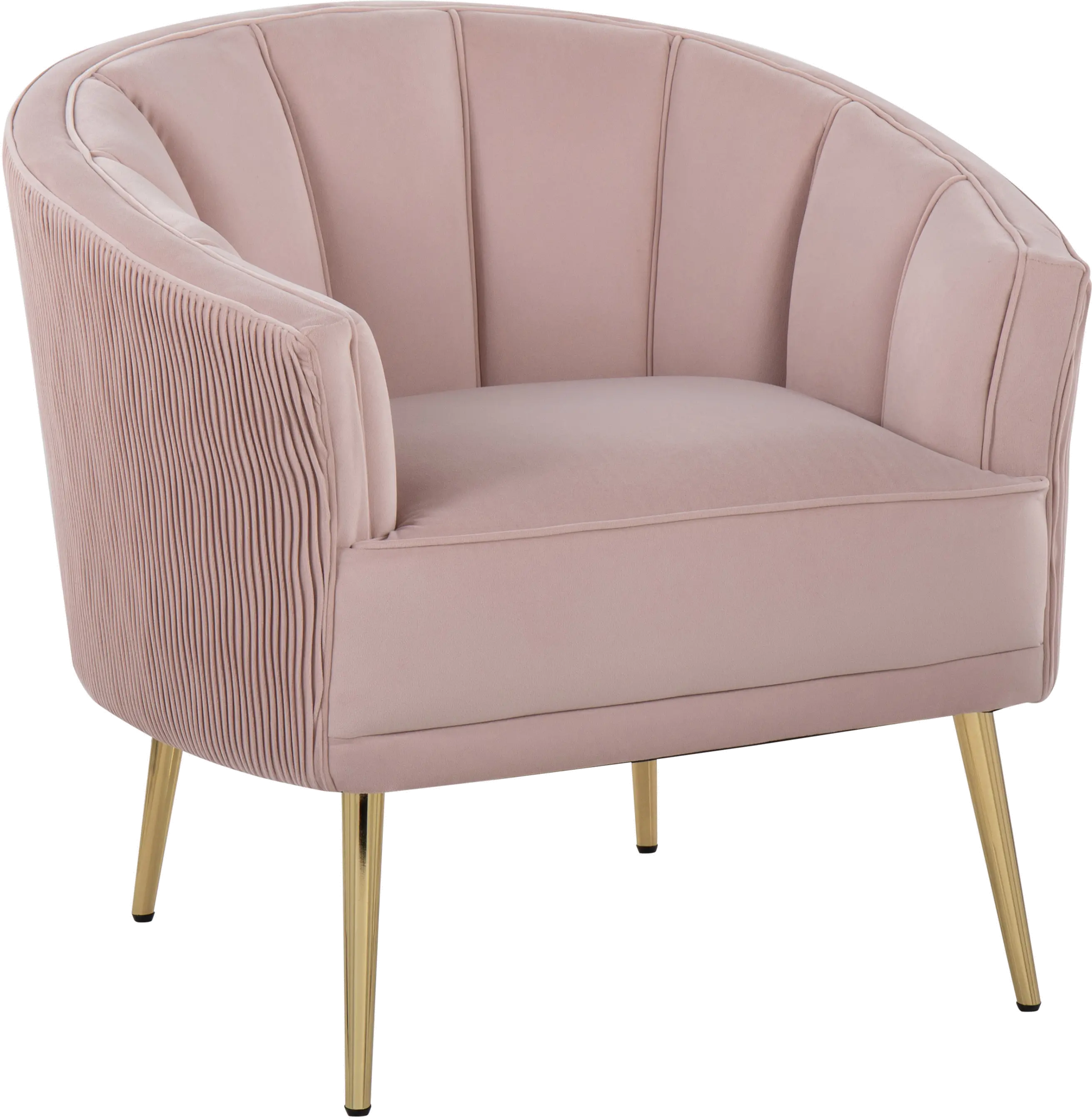 Tania Blush Pleated Waves Glam Accent Chair