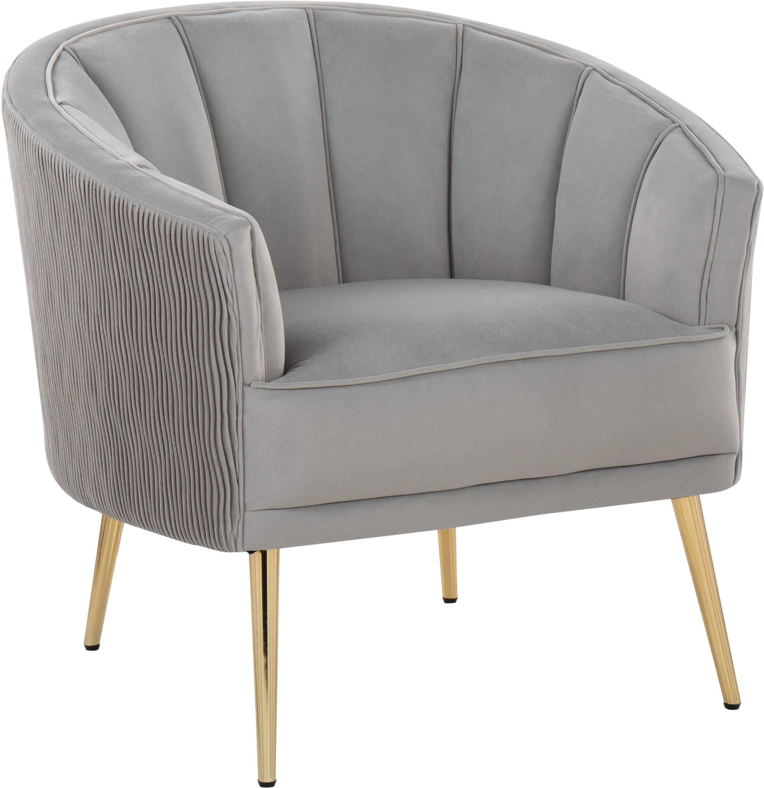 Tania Silver Pleated Waves Glam Accent Chair