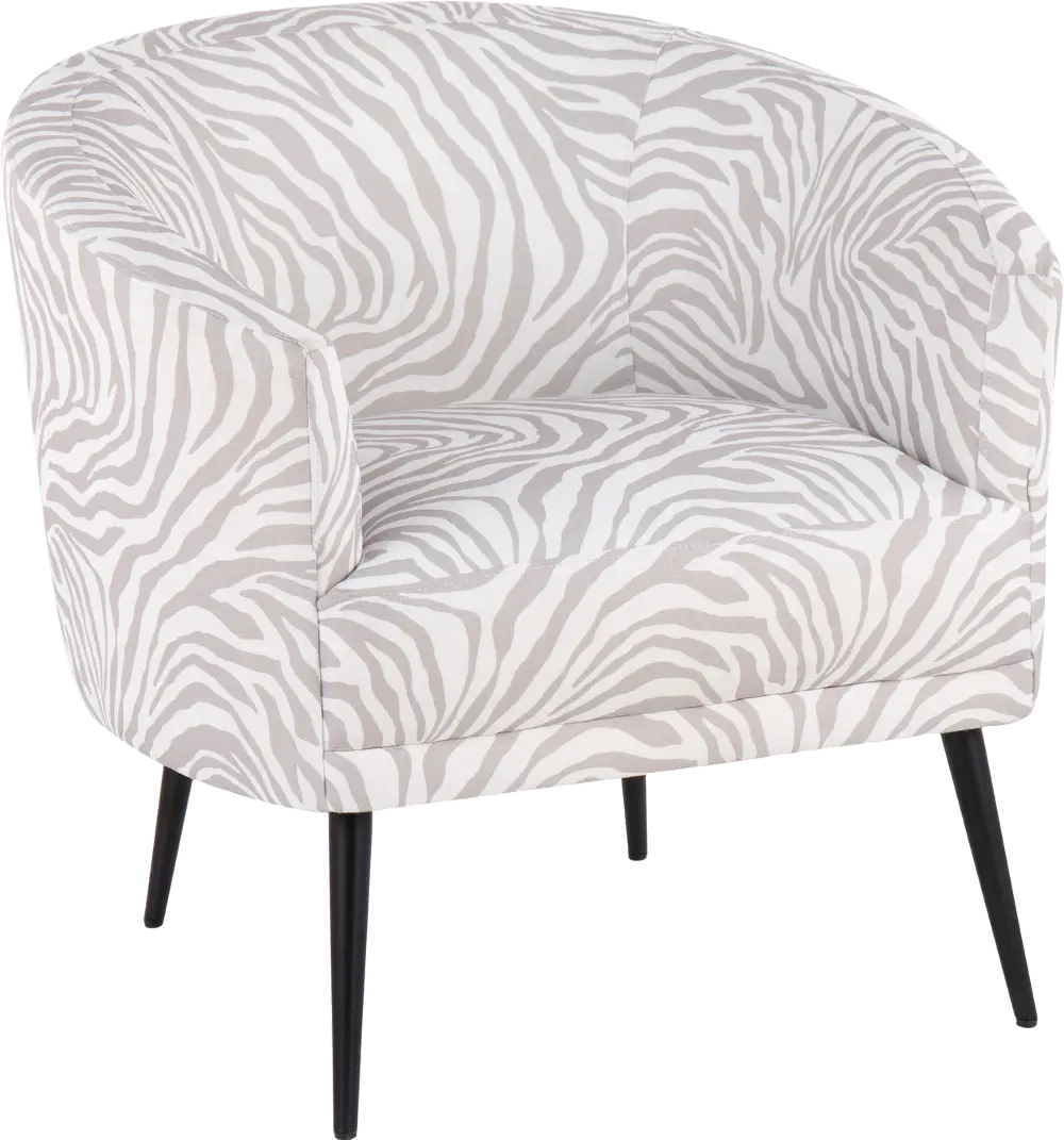 CHR-TANIAZEB BKGY Tania Grey Zebra Print Accent Chair-1