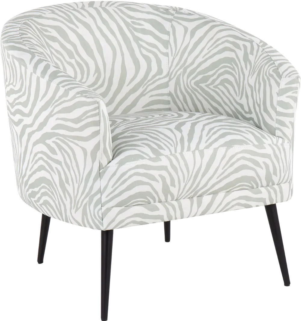 CHR-TANIAZEB BKLGN Tania Light Green Zebra Print Accent Chair-1