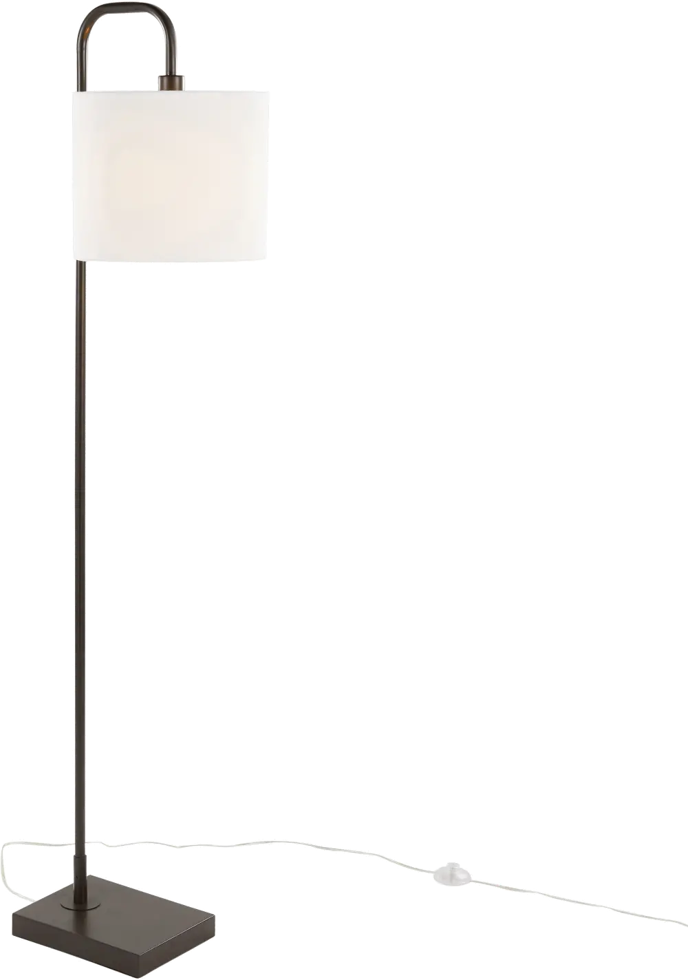 FL62-ABEL-DBL OBW Abel Off-White & Bronze Arched Floor Lamp-1