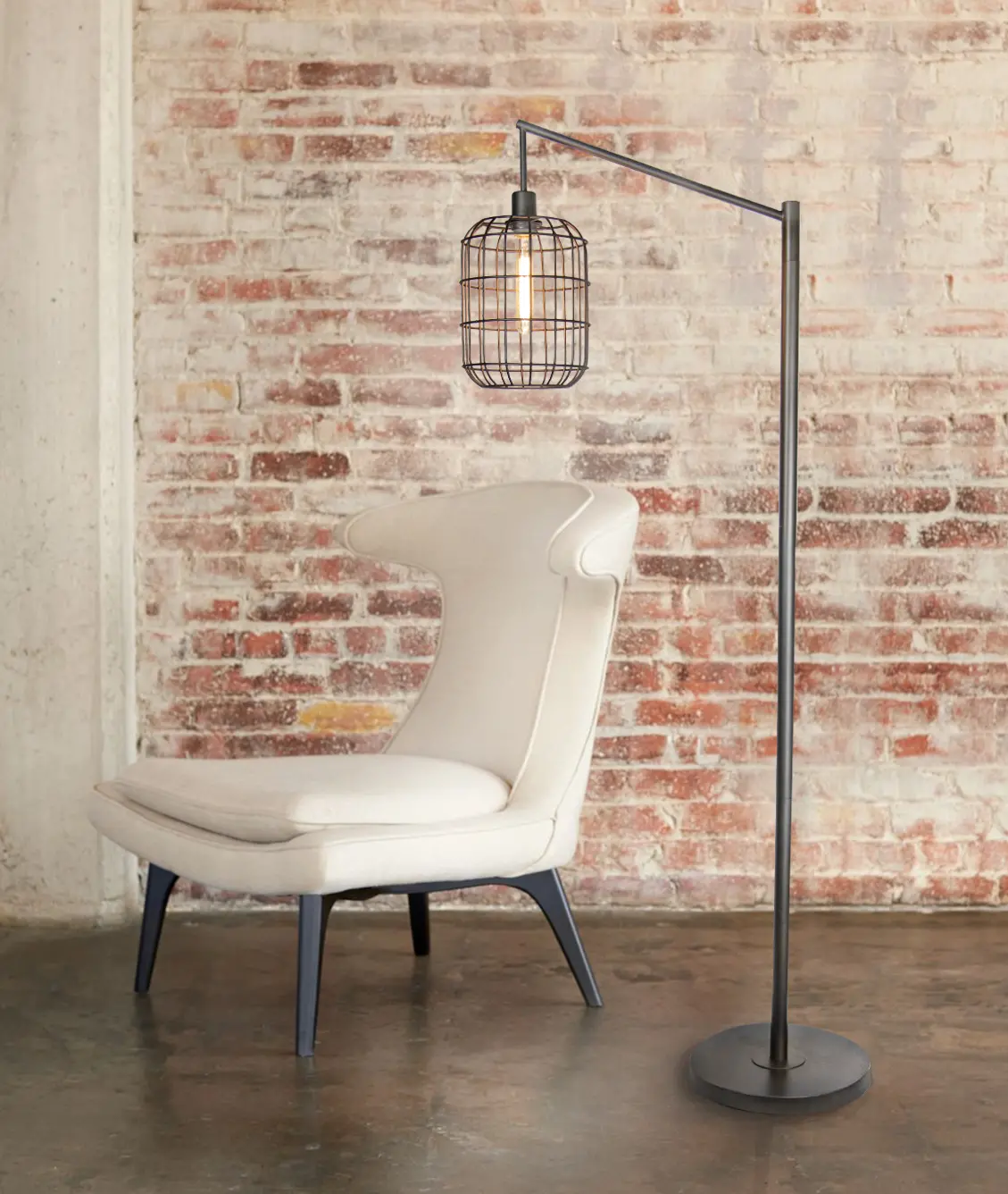 Indy Slate Gray Wire Floor Lamp