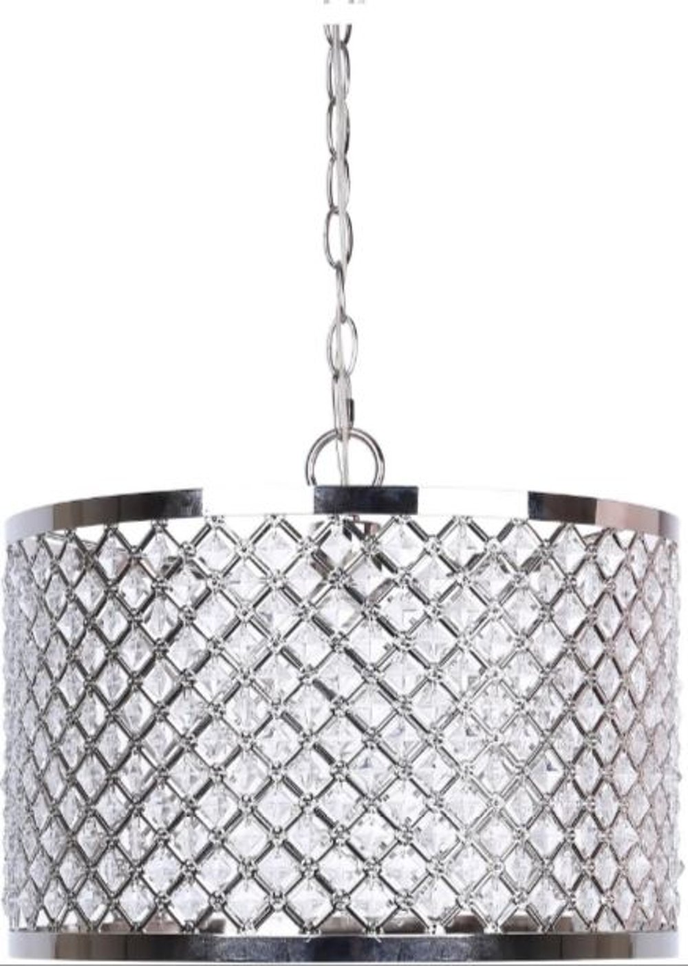 Dangles Polished Nickel Drum Pendant Light