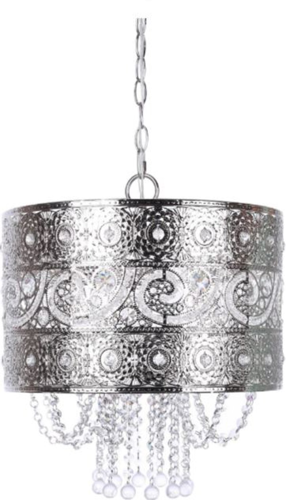 112903703 Tangier Nickel Pendant Light with Crystal Dangles sku 112903703