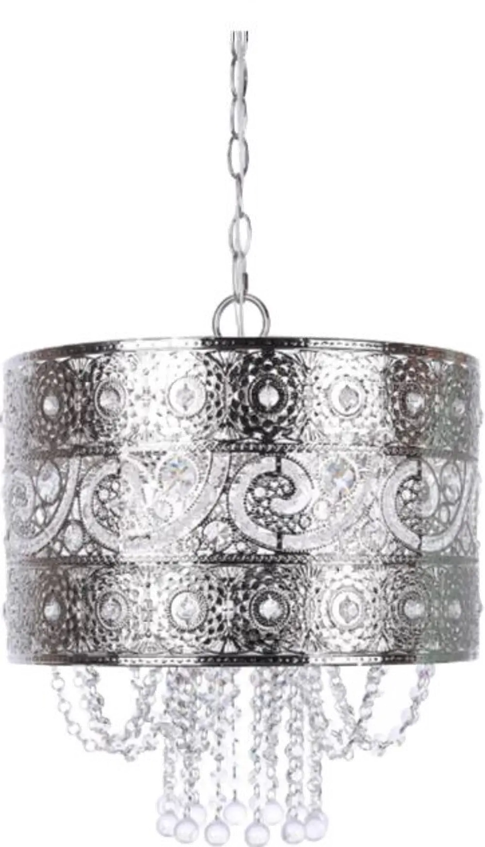 PL9-TANGIER-WPL NIK9 Tangier Nickel Pendant Light with Crystal Dangles-1