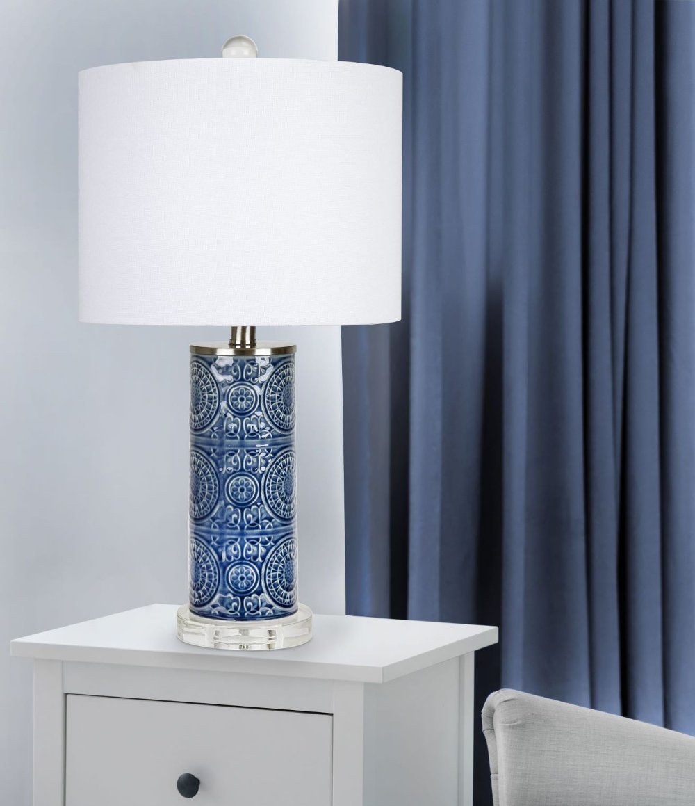 112903924 Spyro Bijou Blue Ceramic Table Lamp sku 112903924