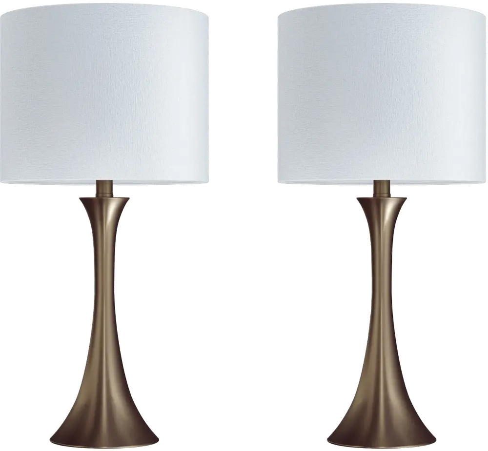 TL24-LENUXE-DBL GBW2 Lenuxe Bronze Table Lamps with Off-White Shades, Set of 2-1