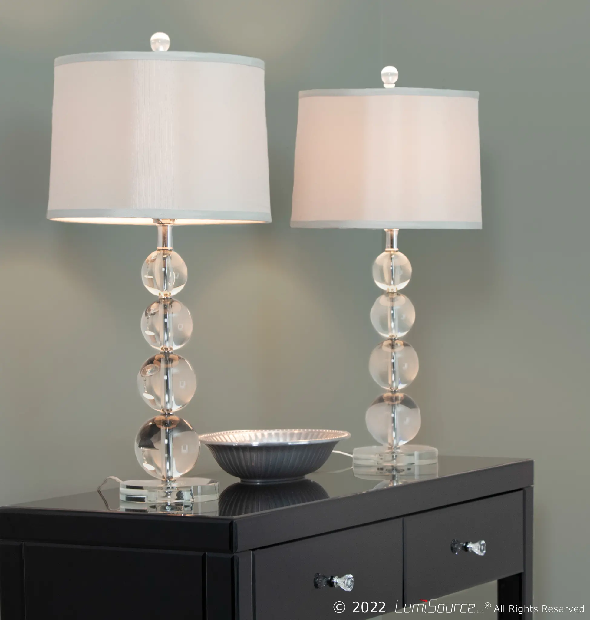 Olaf Crystal Bulb Table Lamps, Set of 2