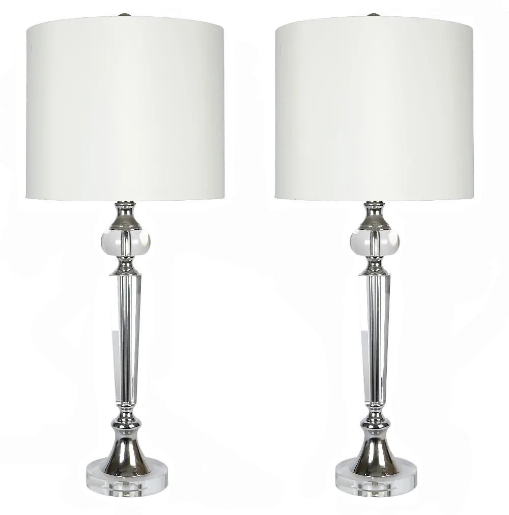 TL28-TORCH-DBL K9W2 Torch Crystal & Polished Chrome Table Lamps, Set of 2-1