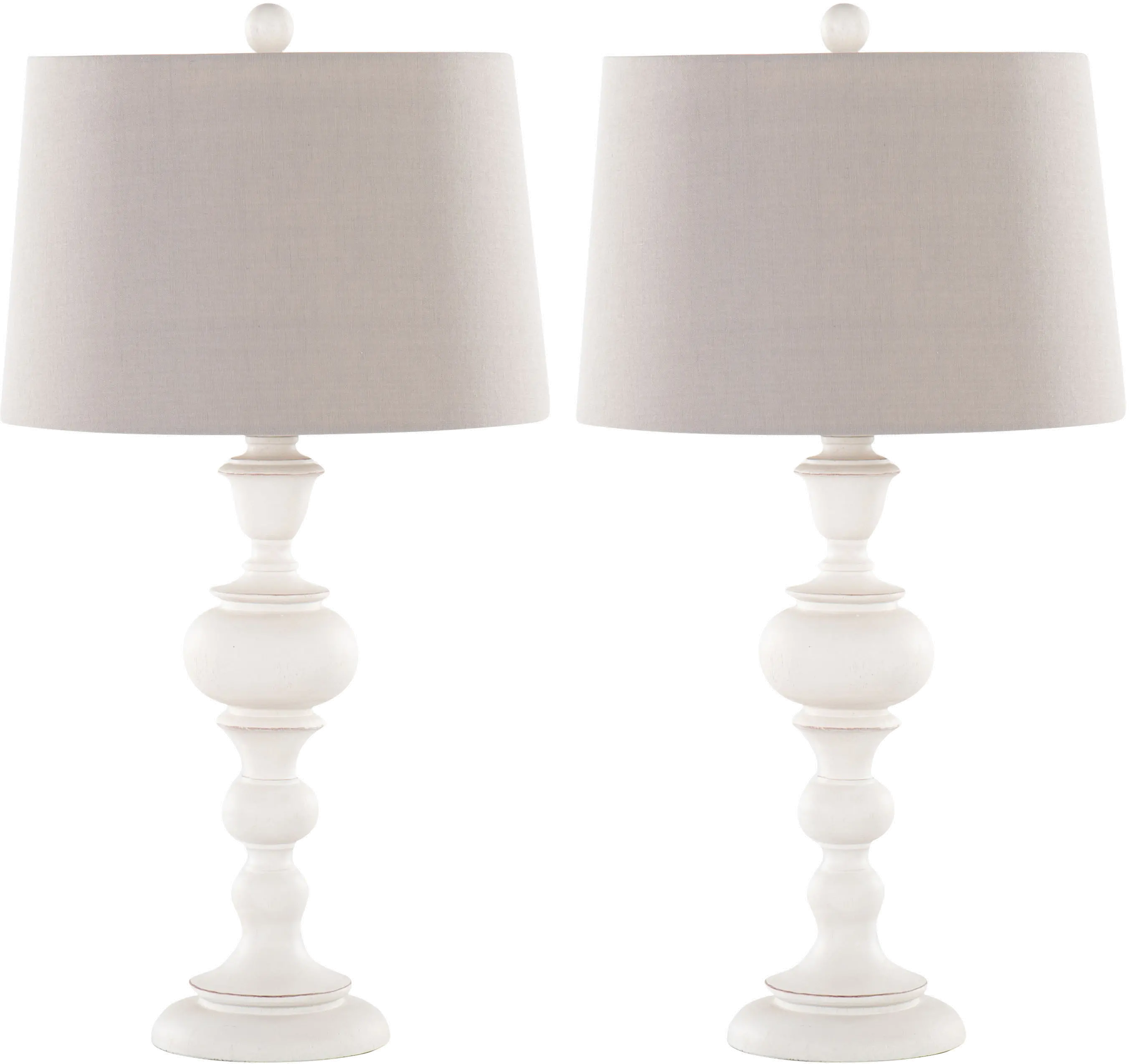 Morocco Distressed Light Gray Table Lamps, Set of 2