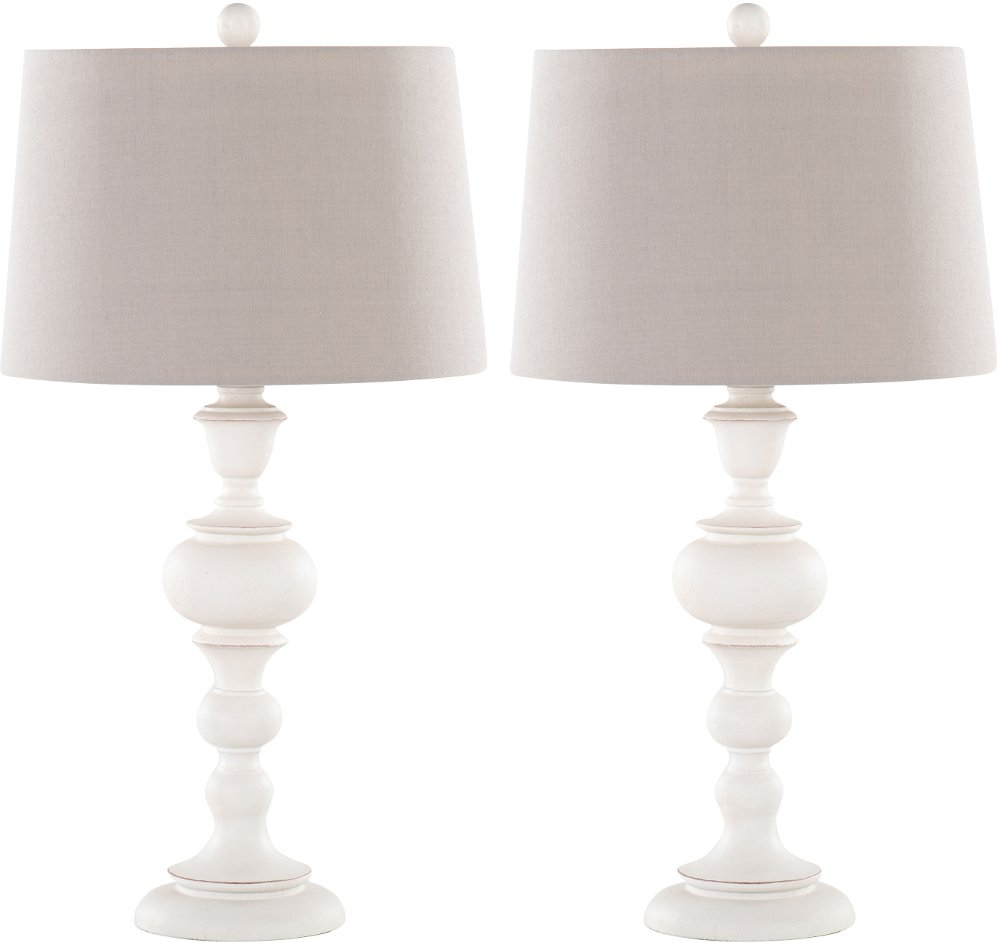 Morocco Distressed Light Gray Table Lamps, Set of 2