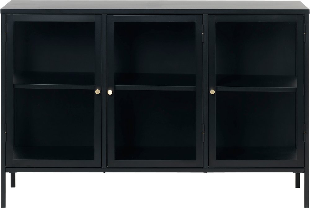 112904416 Carmel Black Metal & Glass 3-Section Sideboard sku 112904416