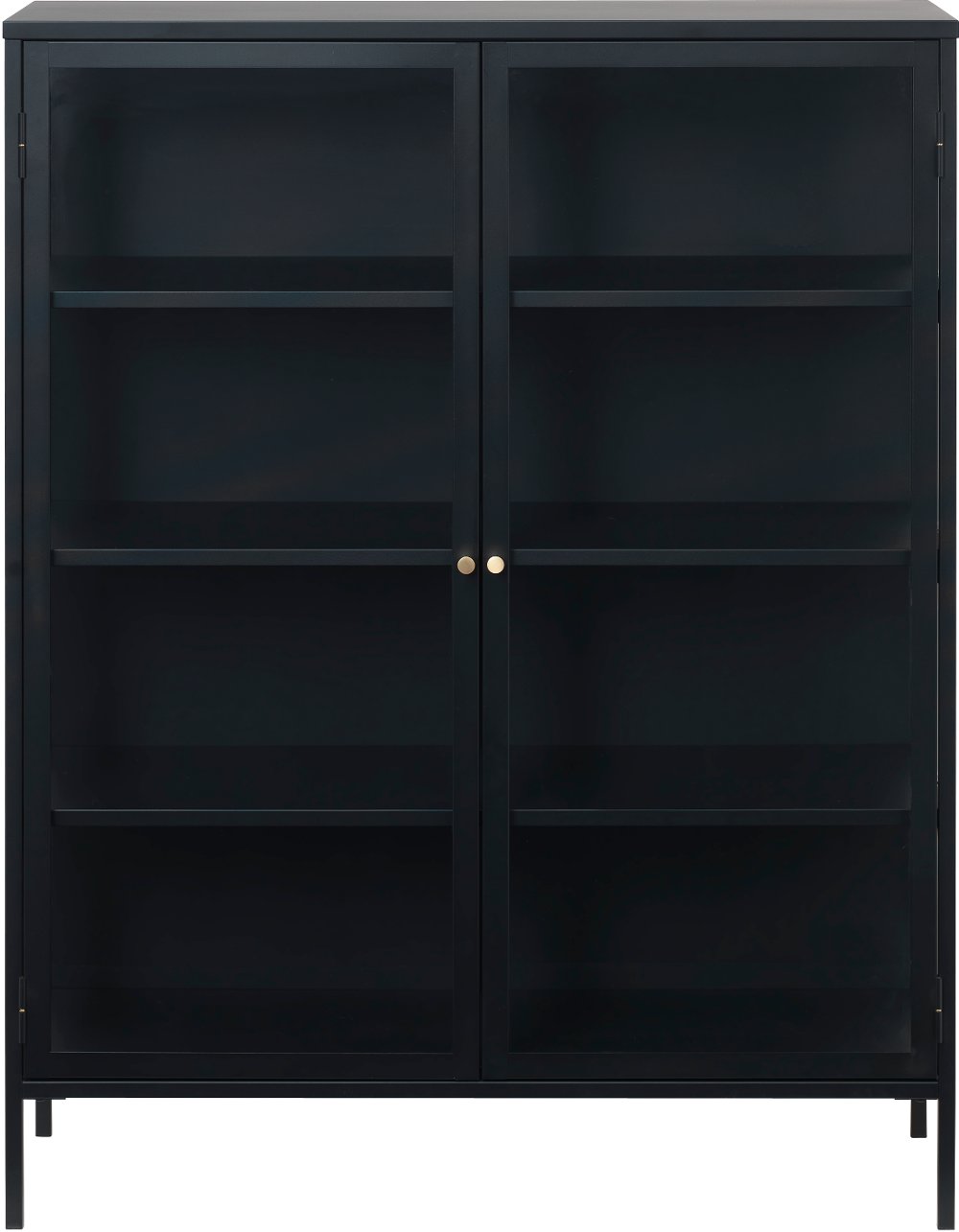 Carmel Black Metal & Glass 55 Tall Cabinet