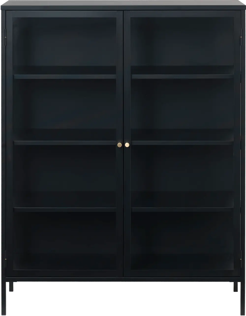 Carmel Black Metal & Glass 55  Tall Cabinet-1