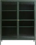 Bronco Green Metal & Glass 55  Tall Display Cabinet