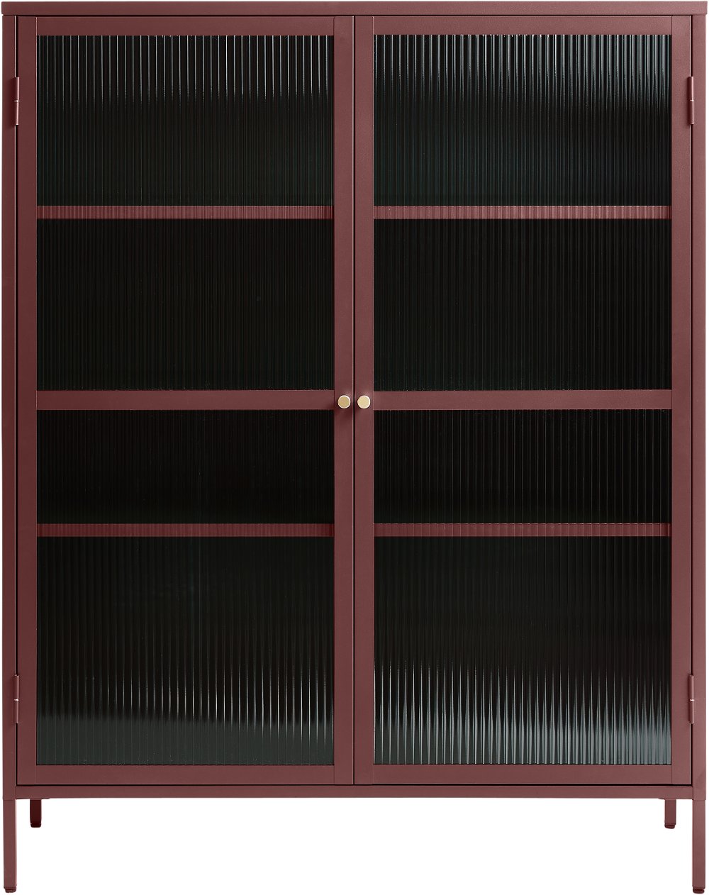 112904505 Bronco Red Metal & Glass 55 Tall Display Cabinet sku 112904505