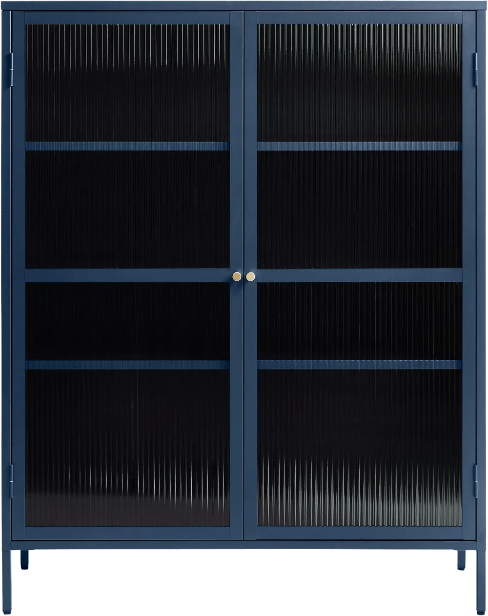 Bronco Blue Metal & Glass 55  Tall Display Cabinet-1