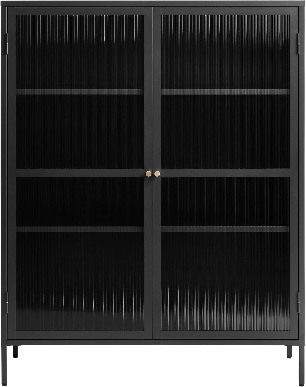 112904520 Bronco Black Metal & Glass 55 Tall Display Cabinet sku 112904520