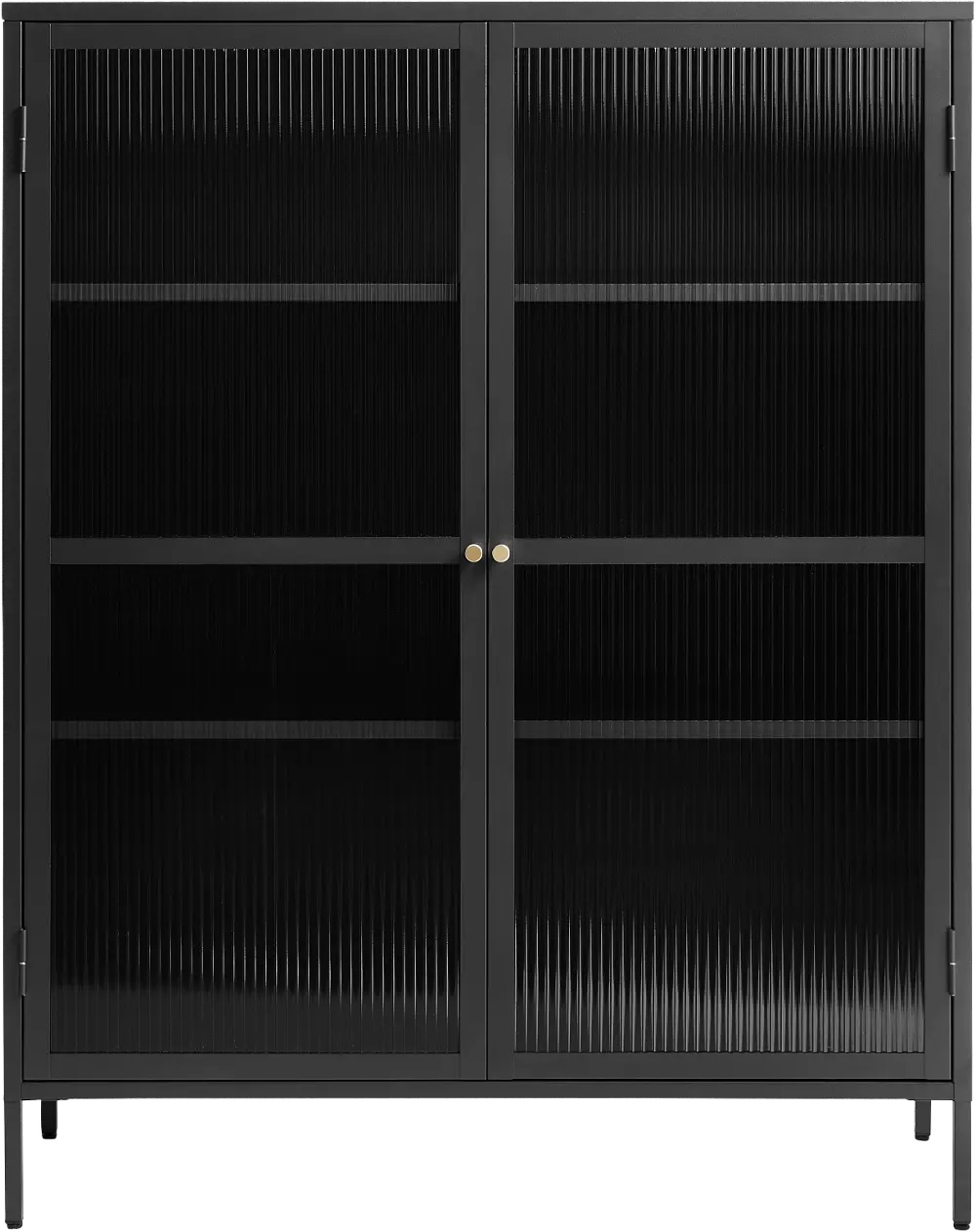 Bronco Black Metal & Glass 55  Tall Display Cabinet-1
