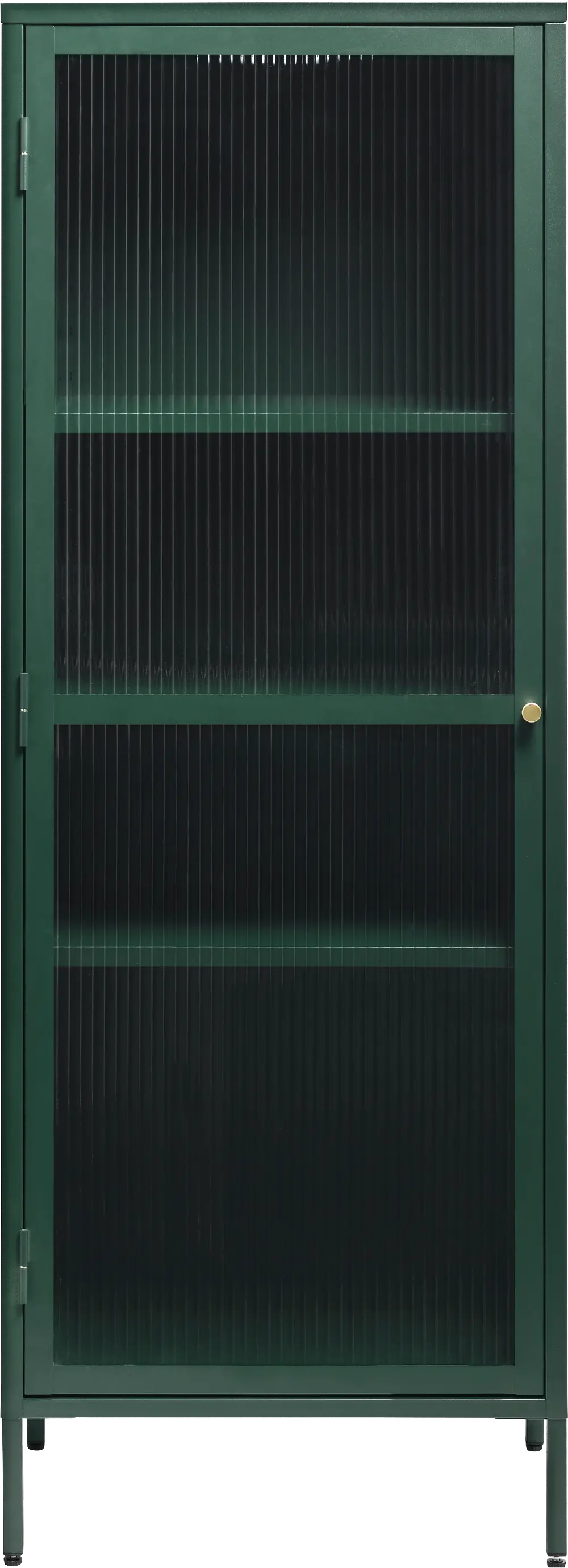Bronco Green Metal & Glass 63  Tall Display Cabinet-1