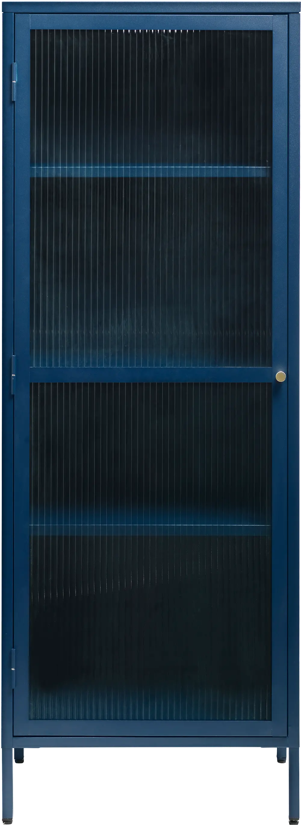 Bronco Blue Metal & Glass 63  Tall Display Cabinet-1