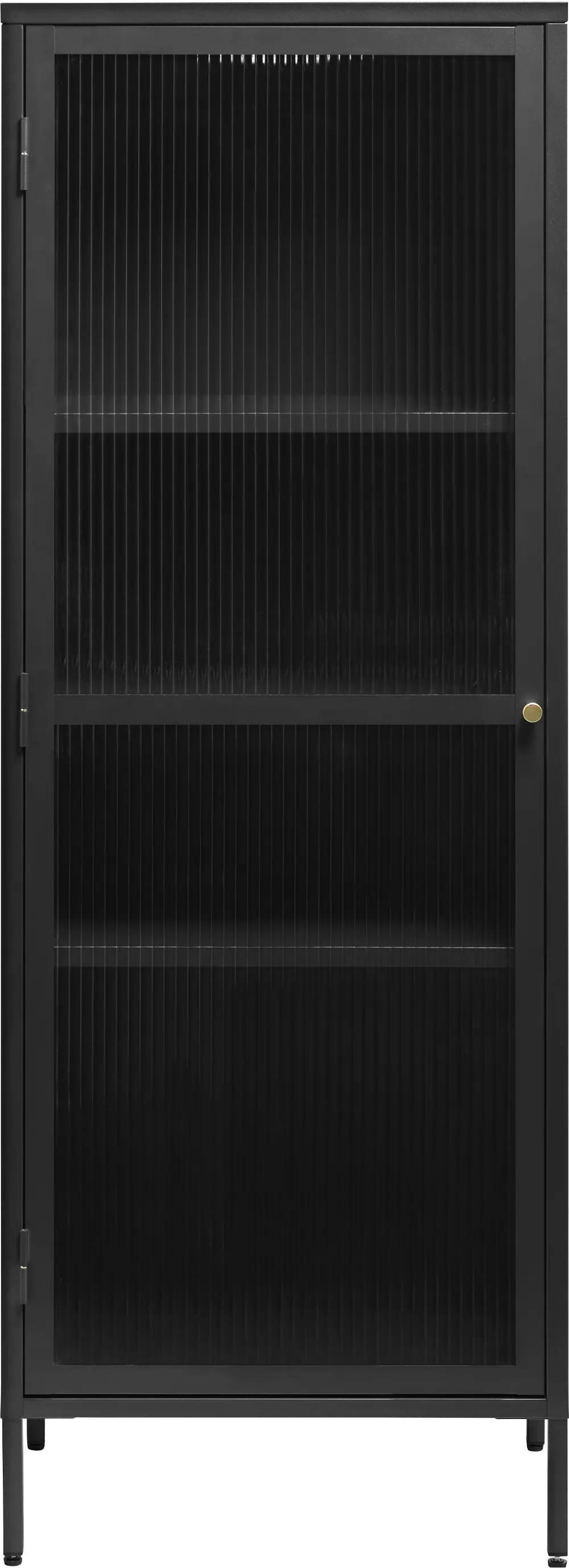 Bronco Black Metal & Glass 63  Tall Display Cabinet-1