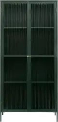 Bronco Green Metal & Glass 75  Tall Display Cabinet