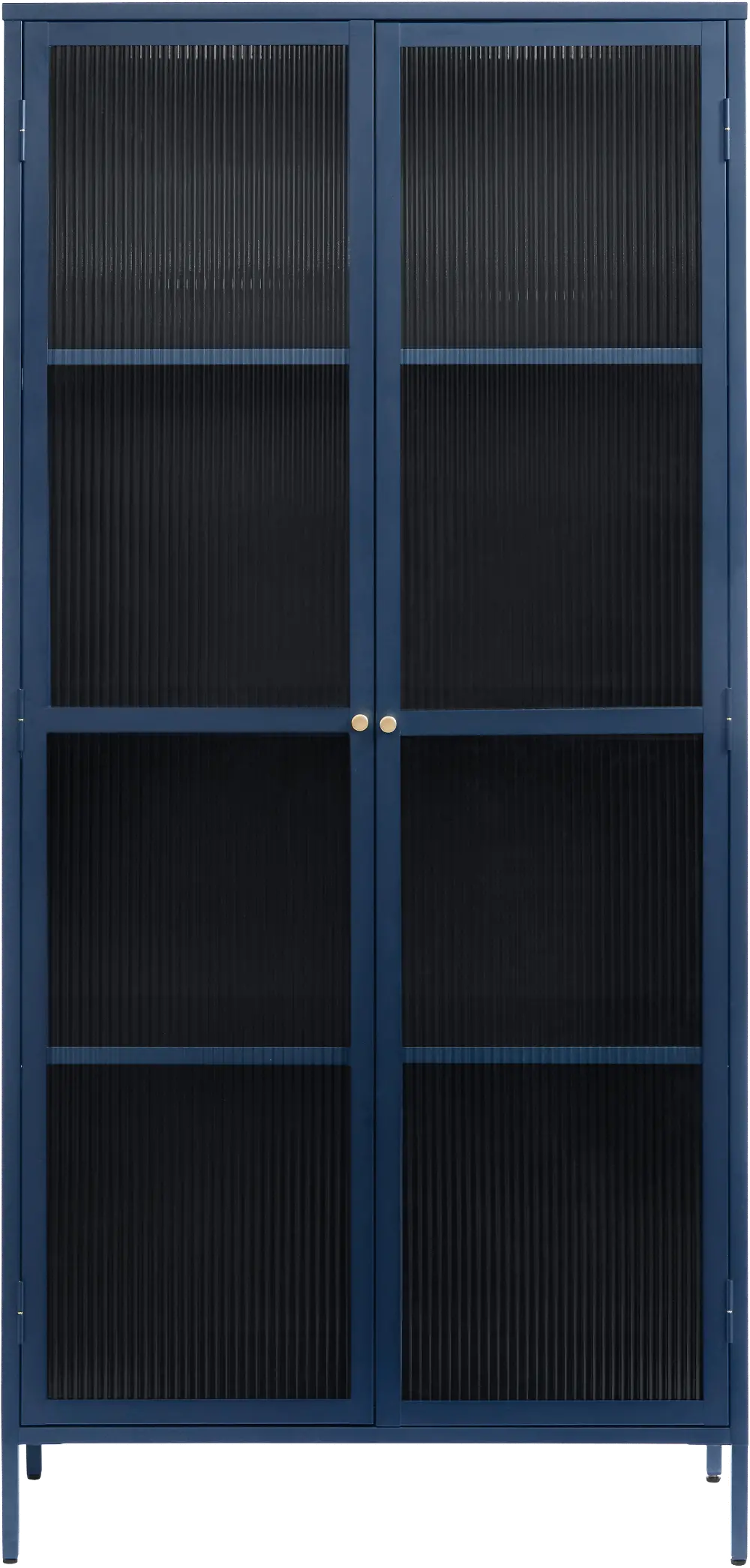 Bronco Blue Metal & Glass 75  Tall Display Cabinet-1