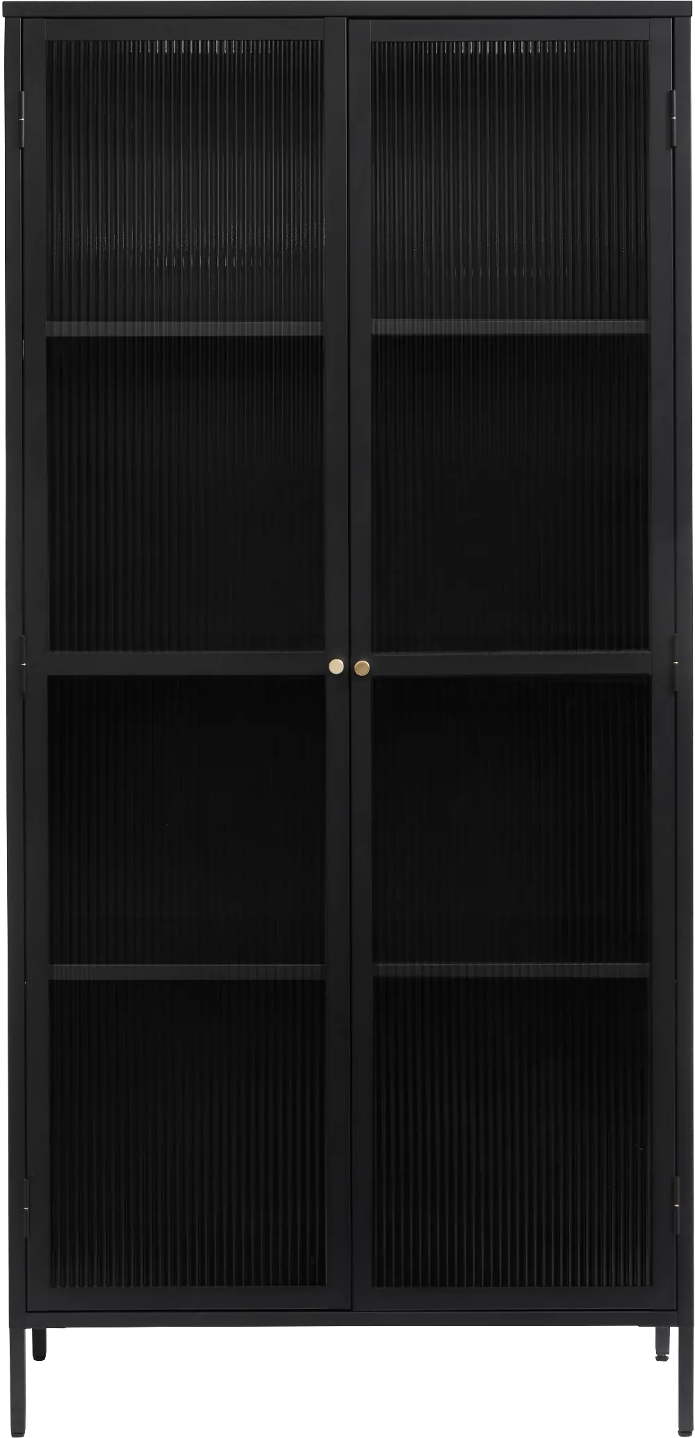 Bronco Black Metal & Glass 75  Tall Display Cabinet-1