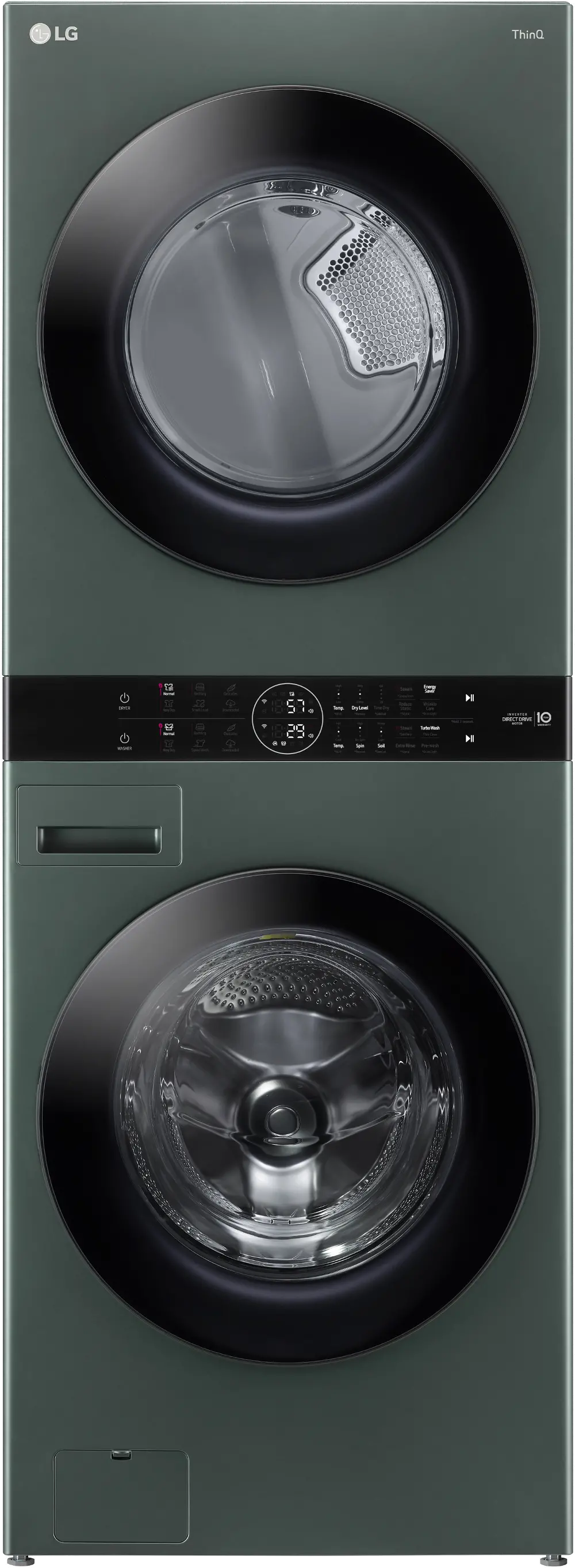 WKGX201HGA LG WashTower Gas Washer and Dryer Set - Nature Green-1