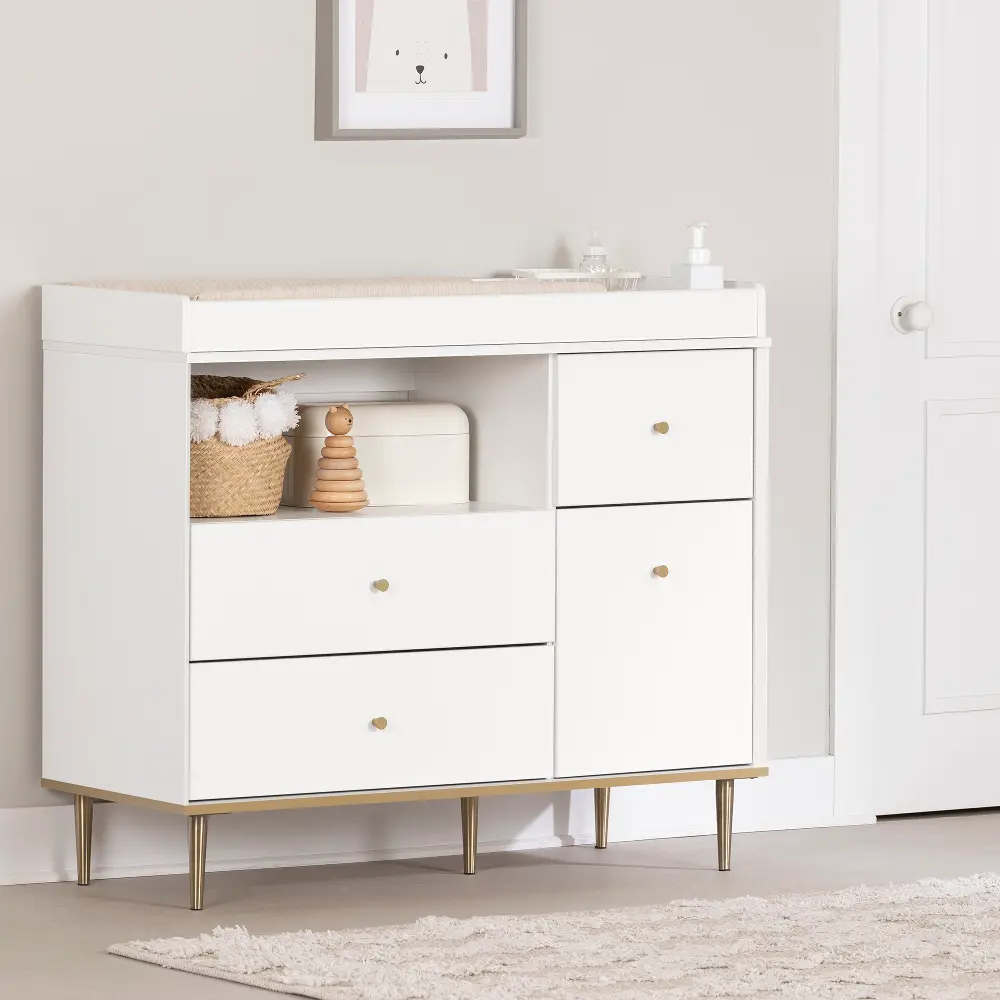 14202 Dylane White Changing Table with Storage - South Shore-1