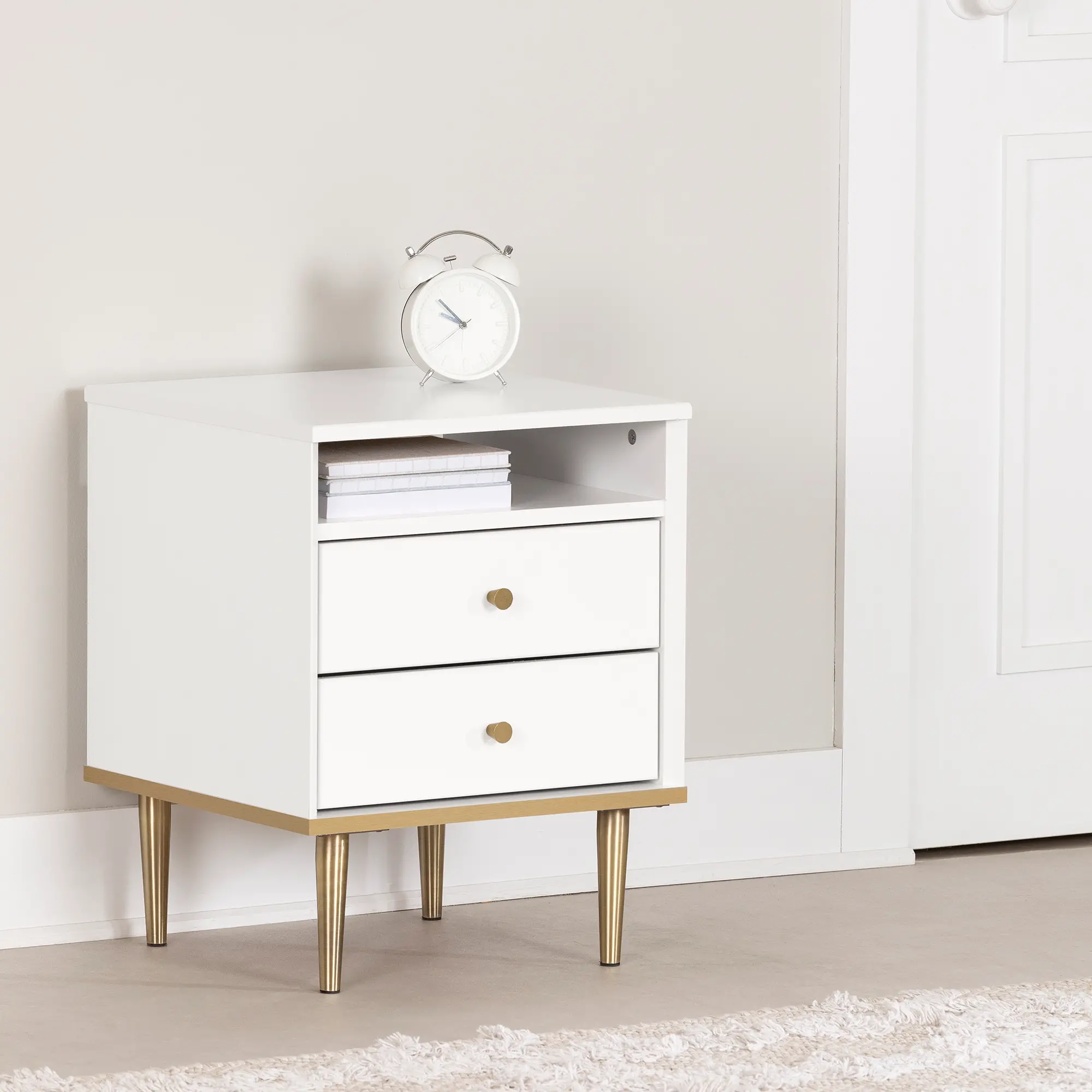 14762 Dylane White 2-Drawer Nightstand - South Shore sku 14762