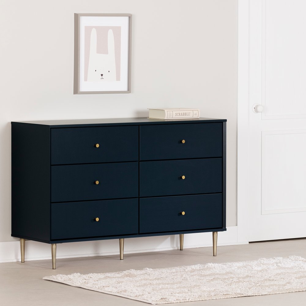 Dylane Navy Blue 6-Drawer Dresser - South Shore